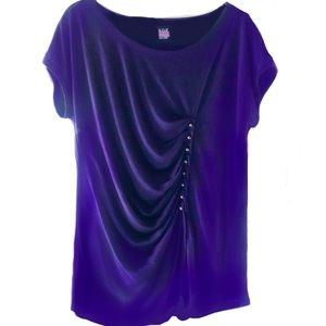 Ana Womans Purple Cap Sleeve Swaged Tunic Size 1X